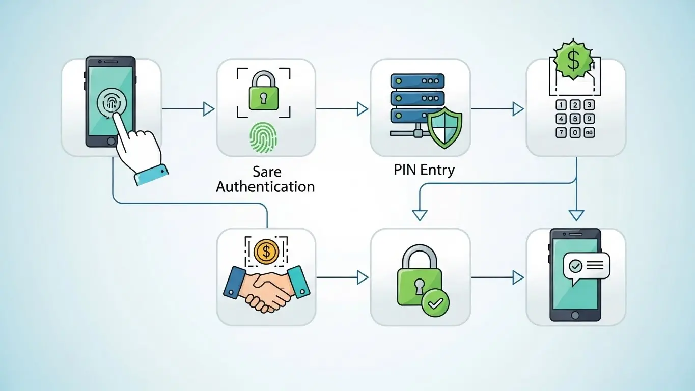 현금 전환 프로세스를 설명하는 주의사항 및 합법성 안내 관련 정보 그래픽